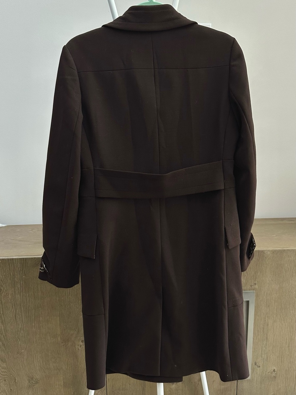 Tory Burch Dark Brown Double-Breasted Wool Blend🧥 - Picture 9 of 13